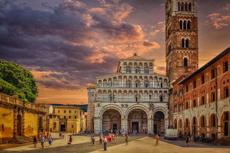 A scenic view of Lucca, Italy